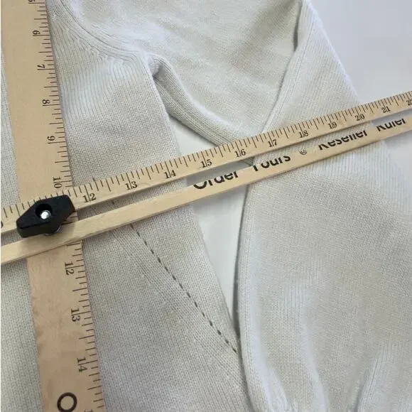 Marissa Webb Sweater Womens X Small White Asymmetric Knit Puff Sleeve Wool Blend - Picture 11 of 11